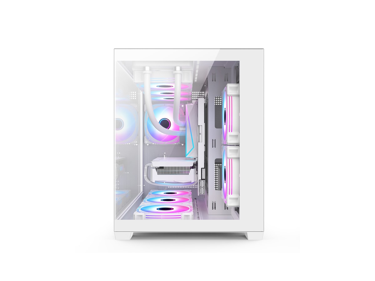 G1 285M-A Panoramic 360mm mATX Case – White (No fans) thumbnail 4