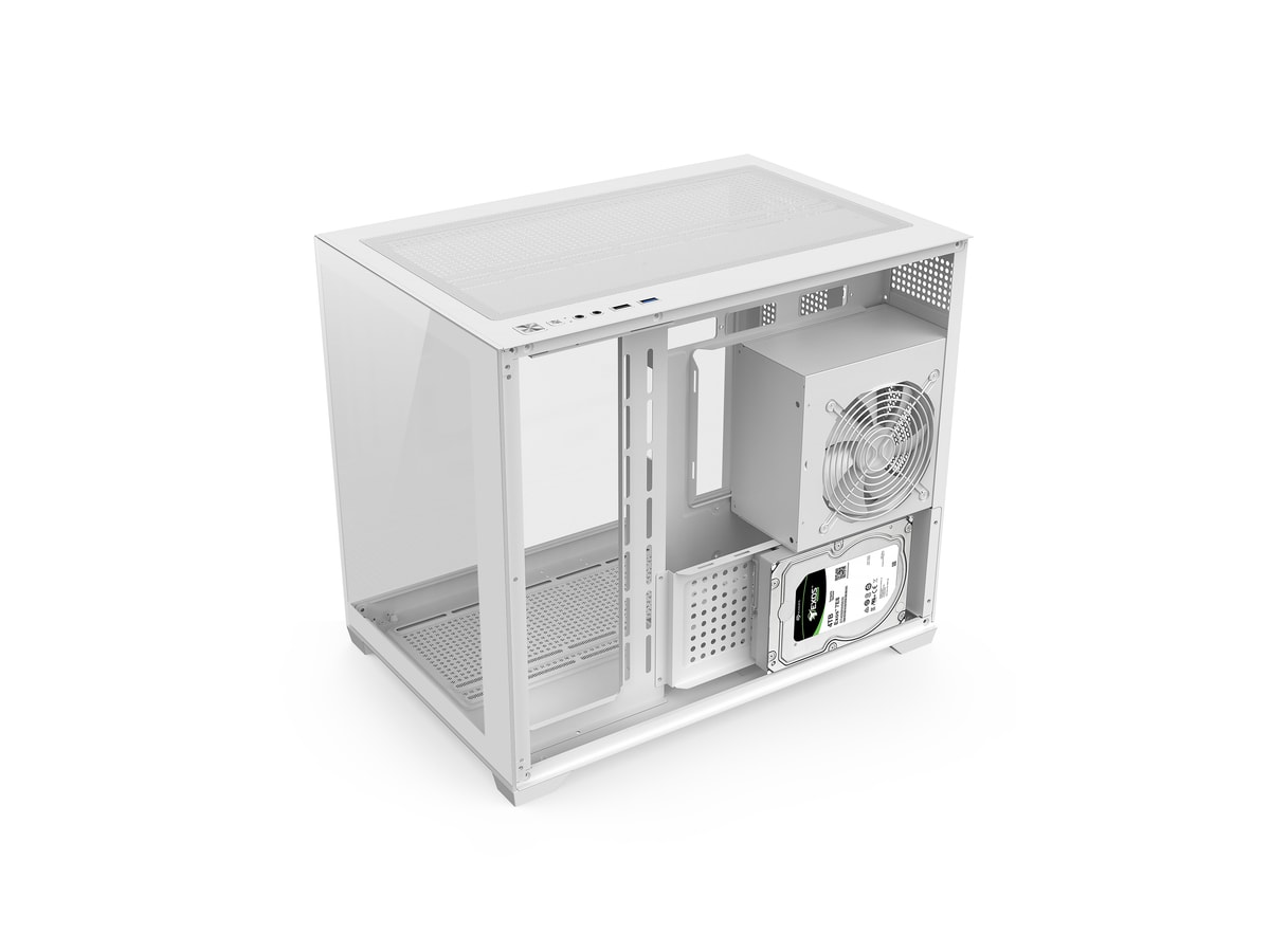 G1 285M-A Panoramic 360mm mATX Case – White (No fans) thumbnail 7
