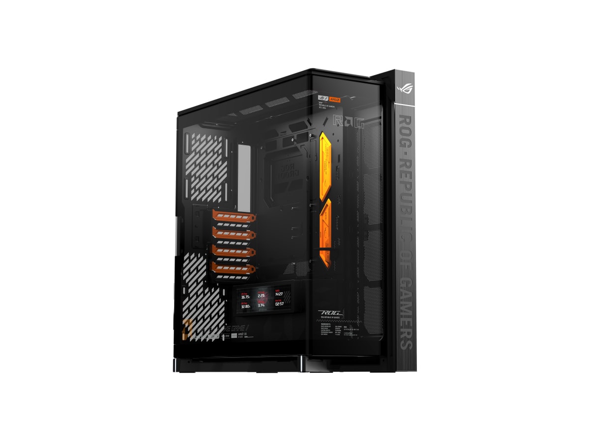 ASUS ROG CRONOX GR801 CURVE TG E-ATX Case, Curve Tempered Glass Side Panel (AMD editon)