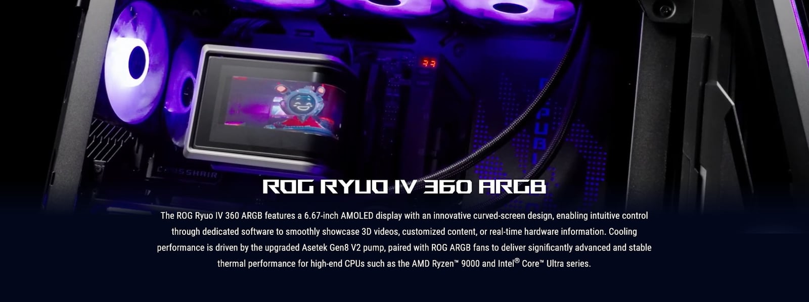 ASUS ROG Ryuo IV 360 ARGB White Edition CPU Cooler（Long) details 1