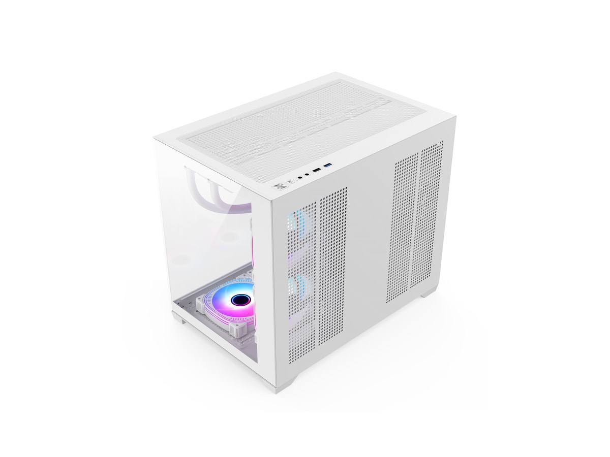 G1 285M-A Panoramic 360mm mATX Case – White (No fans) thumbnail 3