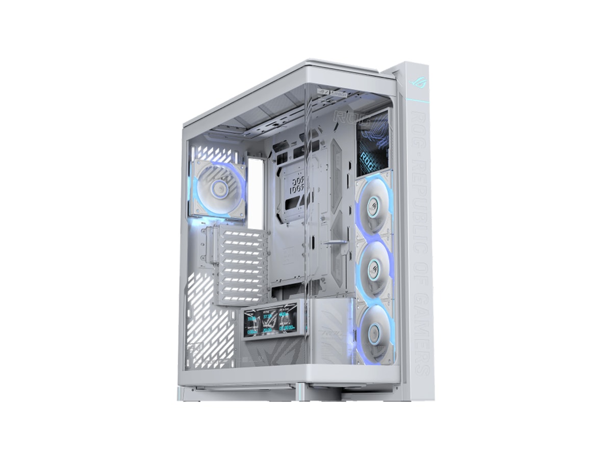 ASUS ROG Cronox ARGB WHITE GR801 CURVE TG E-ATX Case, Curve Tempered Glass Side Panel (4 fans included)