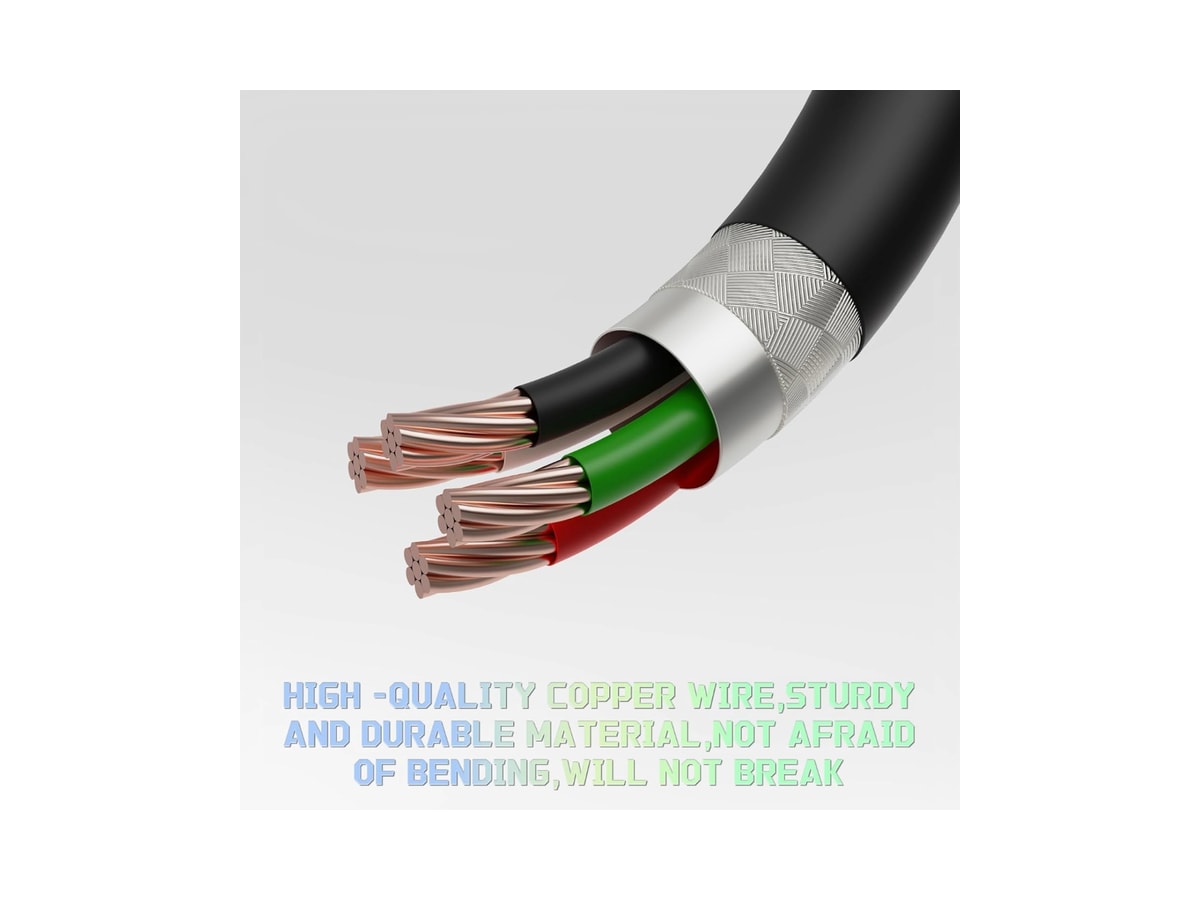 Attack Shark C01 Ultra Custom Coiled USB C to A Cable for Mechanical Keyboard,RGB Light Plug,Double-Sleeved Gaming Cable with Detachable Metal Aviator,for Popular Gaming Consoles Keyboard Mouse-Black thumbnail 6