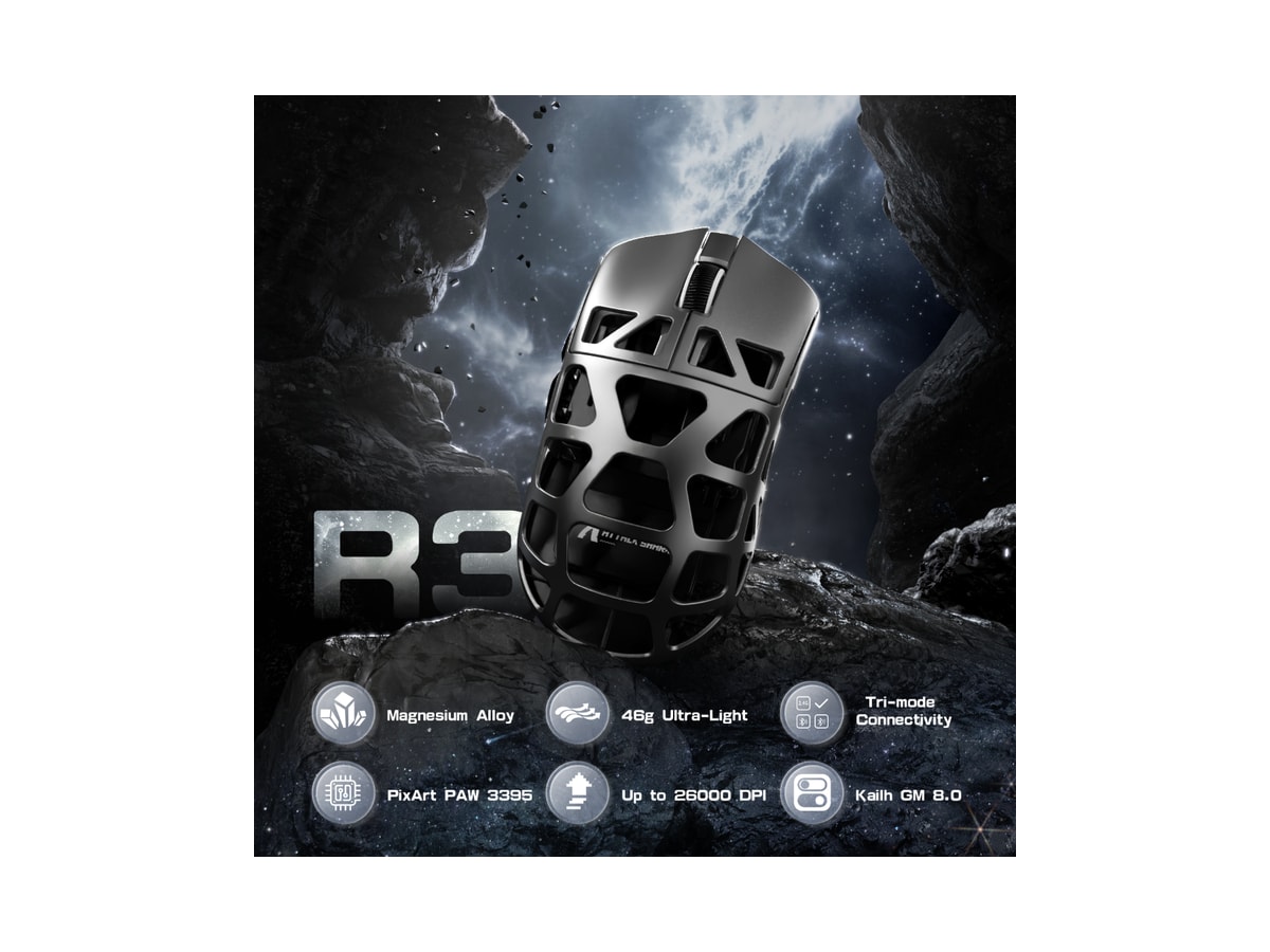 ATTACK SHARK R3 Magnesium Alloy Gaming Mouse 8K - Silver thumbnail 2