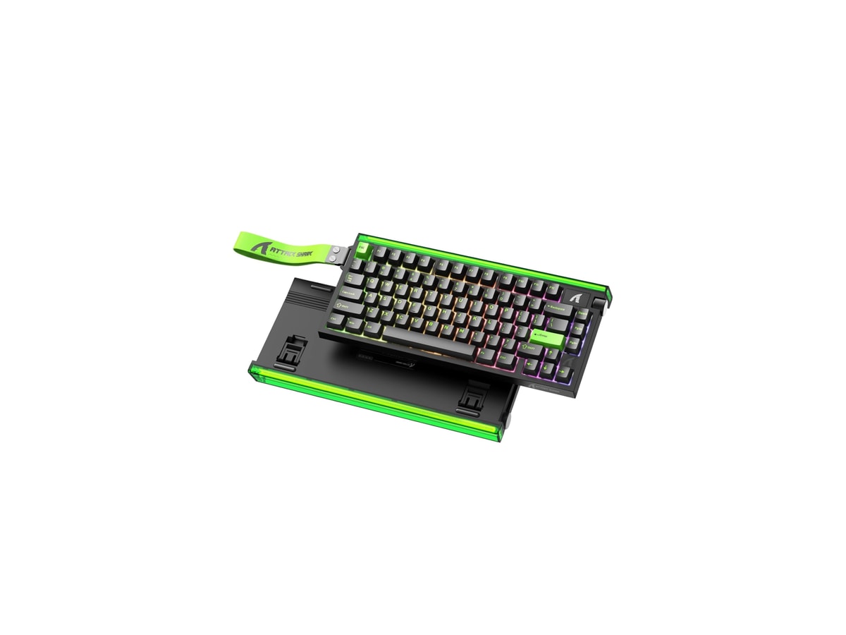 ATTACK SHARK R85HE Wired 75% Hall Effect Rapid Trigger Mechanical RGB Gaming Keyboard with 8K Polling,0.05mm RT Accuracy,0.08MS Latency,Magnetic Switch,5 Layer Sound Damped,Driver for PC(Green)