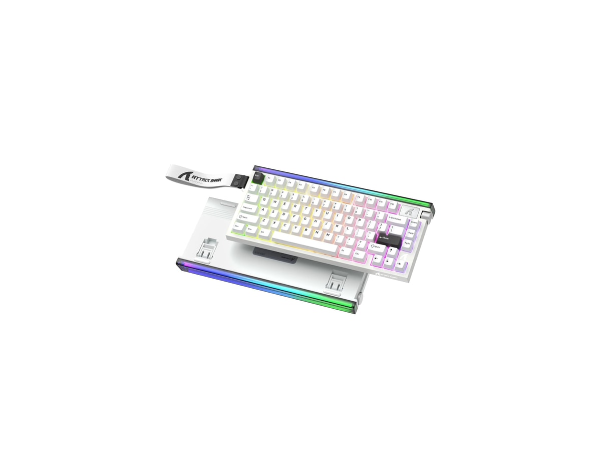 ATTACK SHARK R85HE Wired 75% Hall Effect Rapid Trigger Mechanical RGB Gaming Keyboard with 8K Polling,0.05mm RT Accuracy,0.08MS Latency,Magnetic Switch,5 Layer Sound Damped,Driver for PC(Star White)