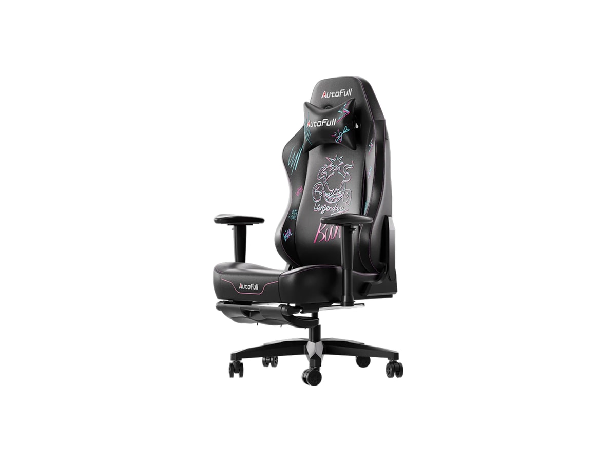 AutoFull C3 Graffiti Gaming Chair - Black & Purple (AF111BSSD)