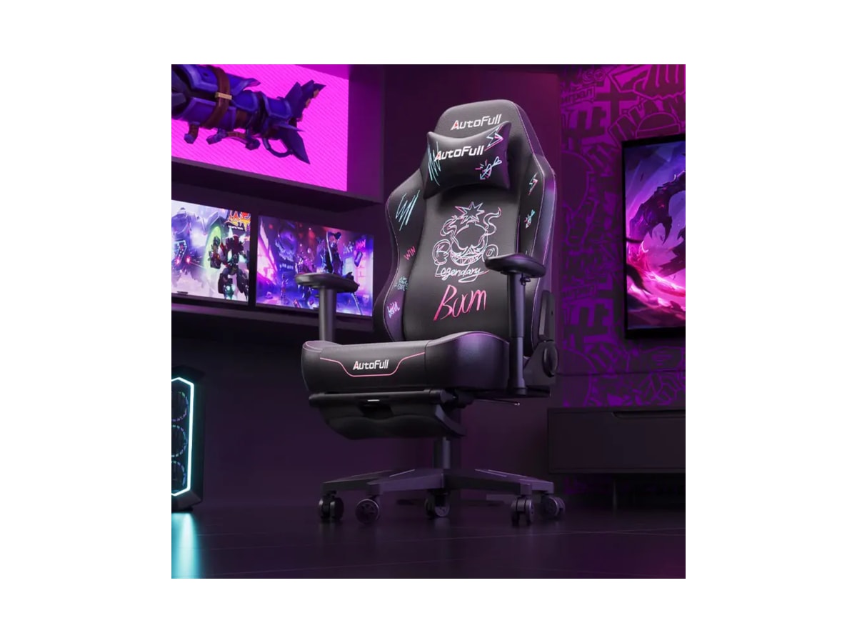 AutoFull C3 Graffiti Gaming Chair - Black & Purple (AF111BSSD) thumbnail 2