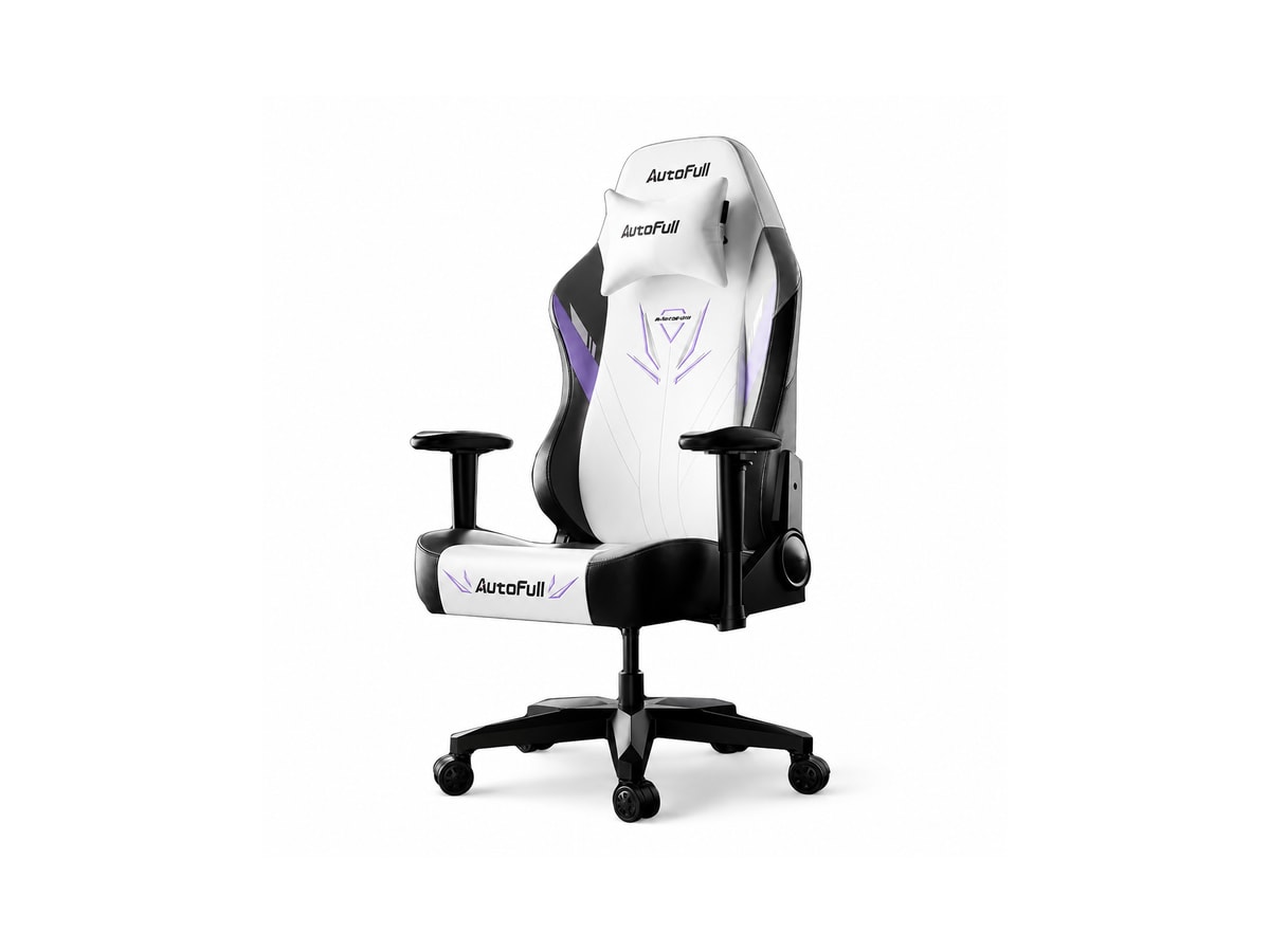 AutoFull C3 Whirlwind Gaming Chair - White & Purple (AFC301WSSG)