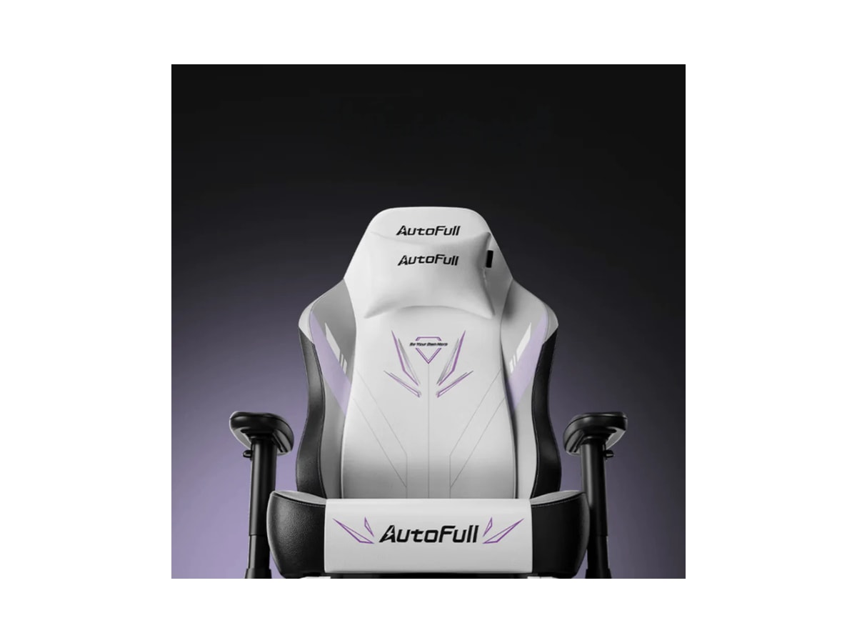 AutoFull C3 Whirlwind Gaming Chair - White & Purple (AFC301WSSG) thumbnail 2