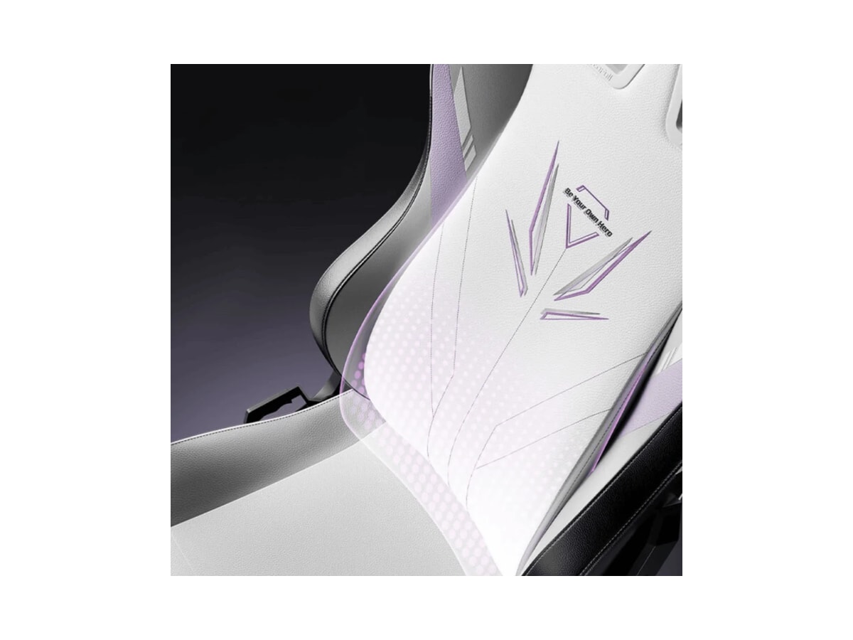 AutoFull C3 Whirlwind Gaming Chair - White & Purple (AFC301WSSG) thumbnail 3