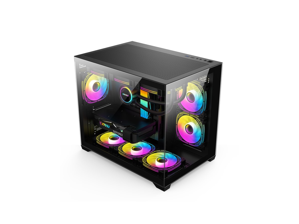 G1 285M-A Panoramic 360mm mATX Case – Black （No fans） thumbnail 2
