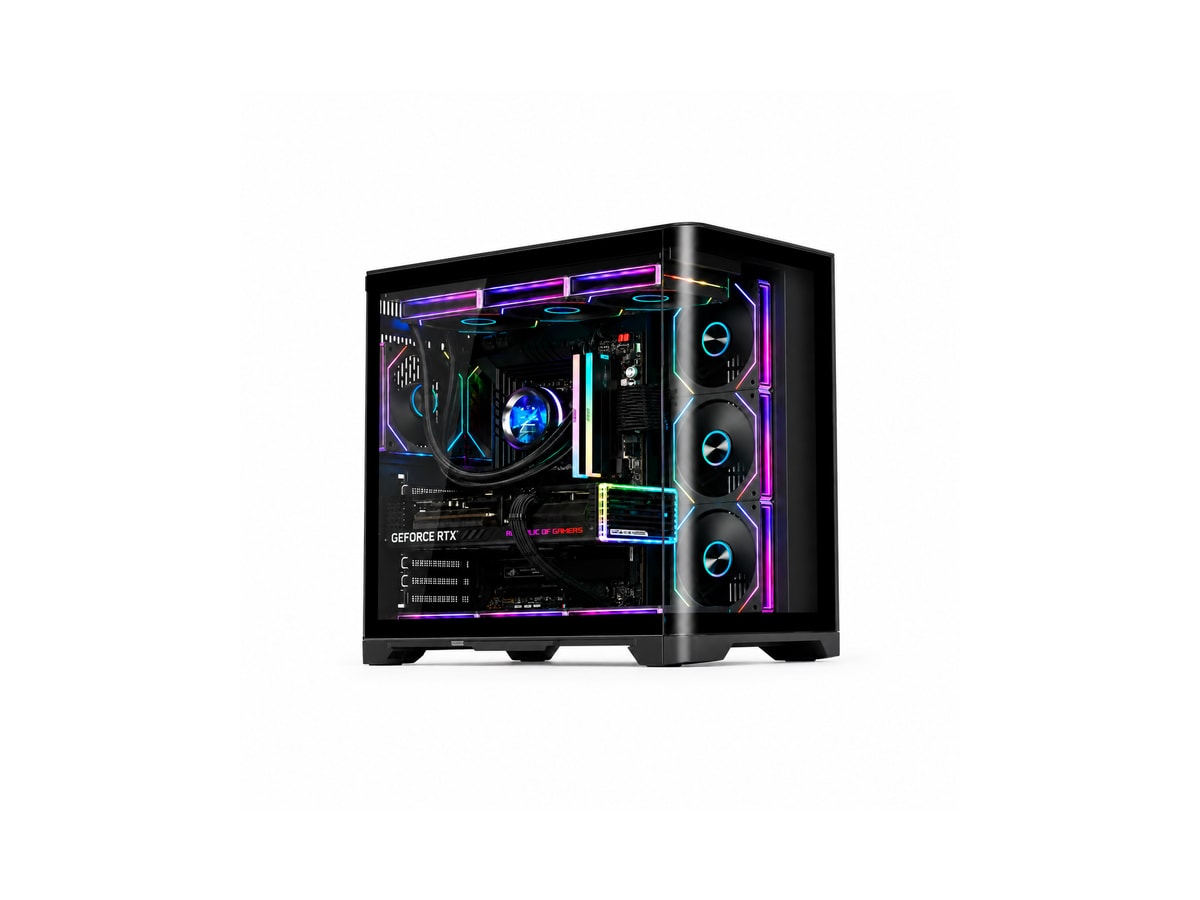 Curved glass open view ATX case - Black