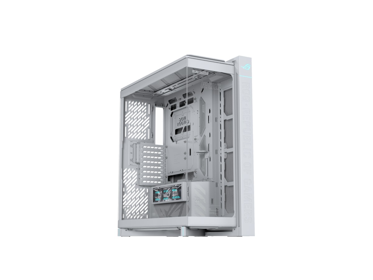ASUS ROG Cronox ARGB WHITE GR801 CURVE TG E-ATX Case, Curve Tempered Glass Side Panel