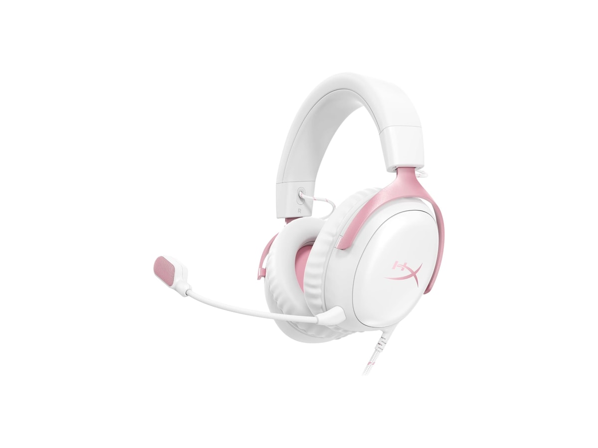 HyperX Cloud III Wired Over-Ear Gaming Headset - White Pink