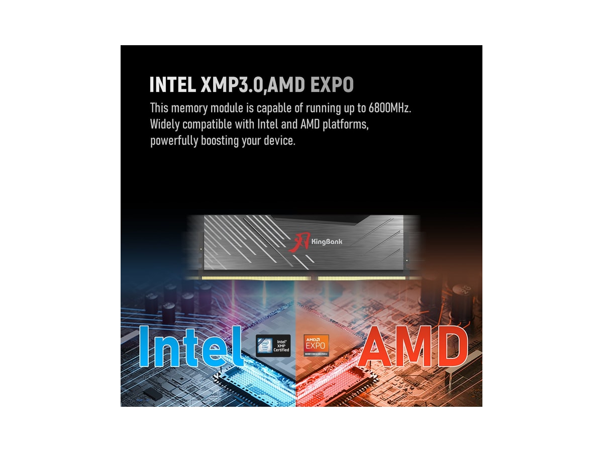 Kingbank KRXB DDR5 6000MHz 16GB CL36 UDIMM Black thumbnail 7