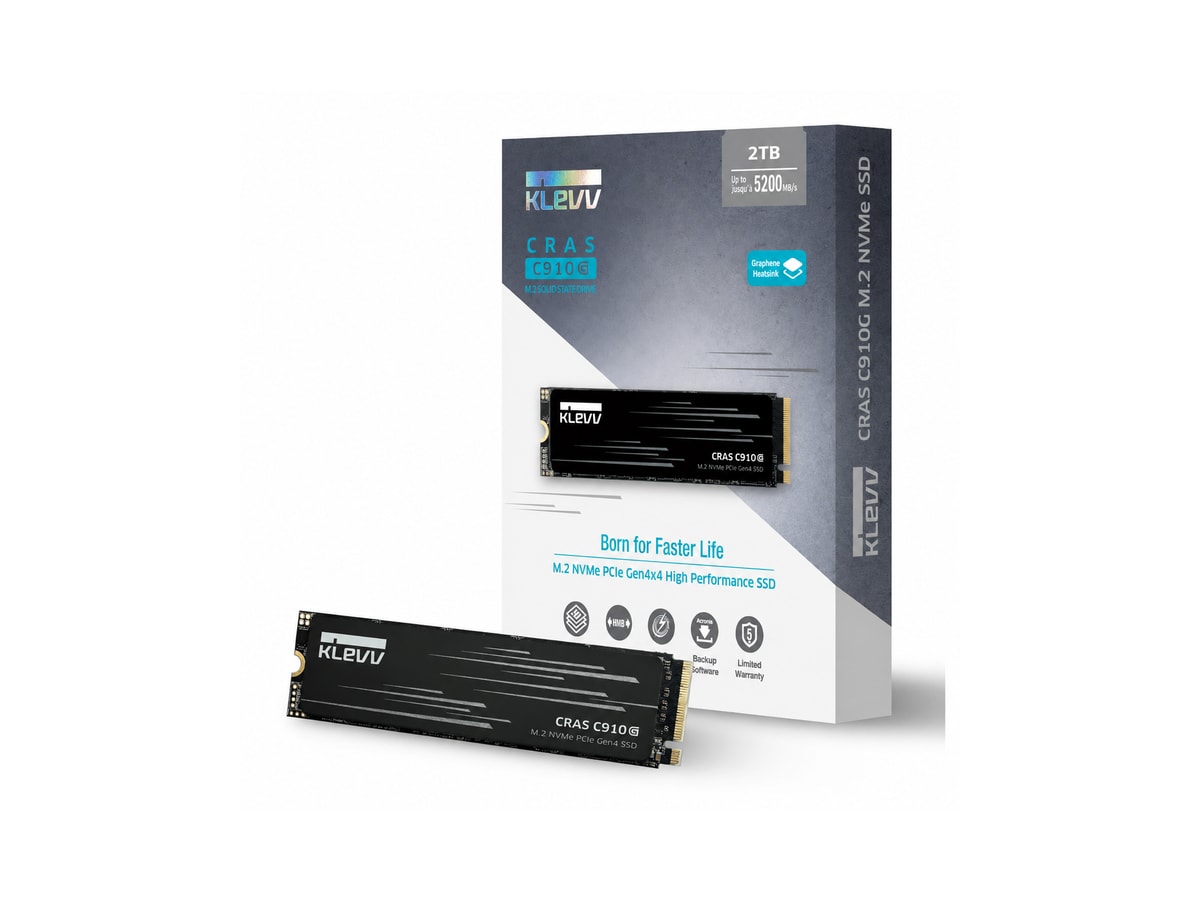 KLEVV CRAS C910G 2TB PCIe 4.0 NVMe M.2 2280 SSD thumbnail 3