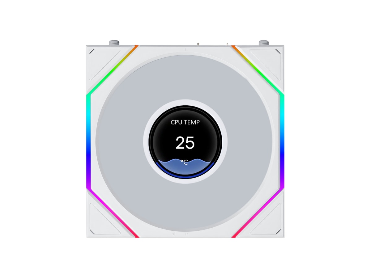 Lian Li UNI FAN TL LCD FLEX 2.4GHz ARGB Wireless 120mm Reverse Fan - White (1-Pack)