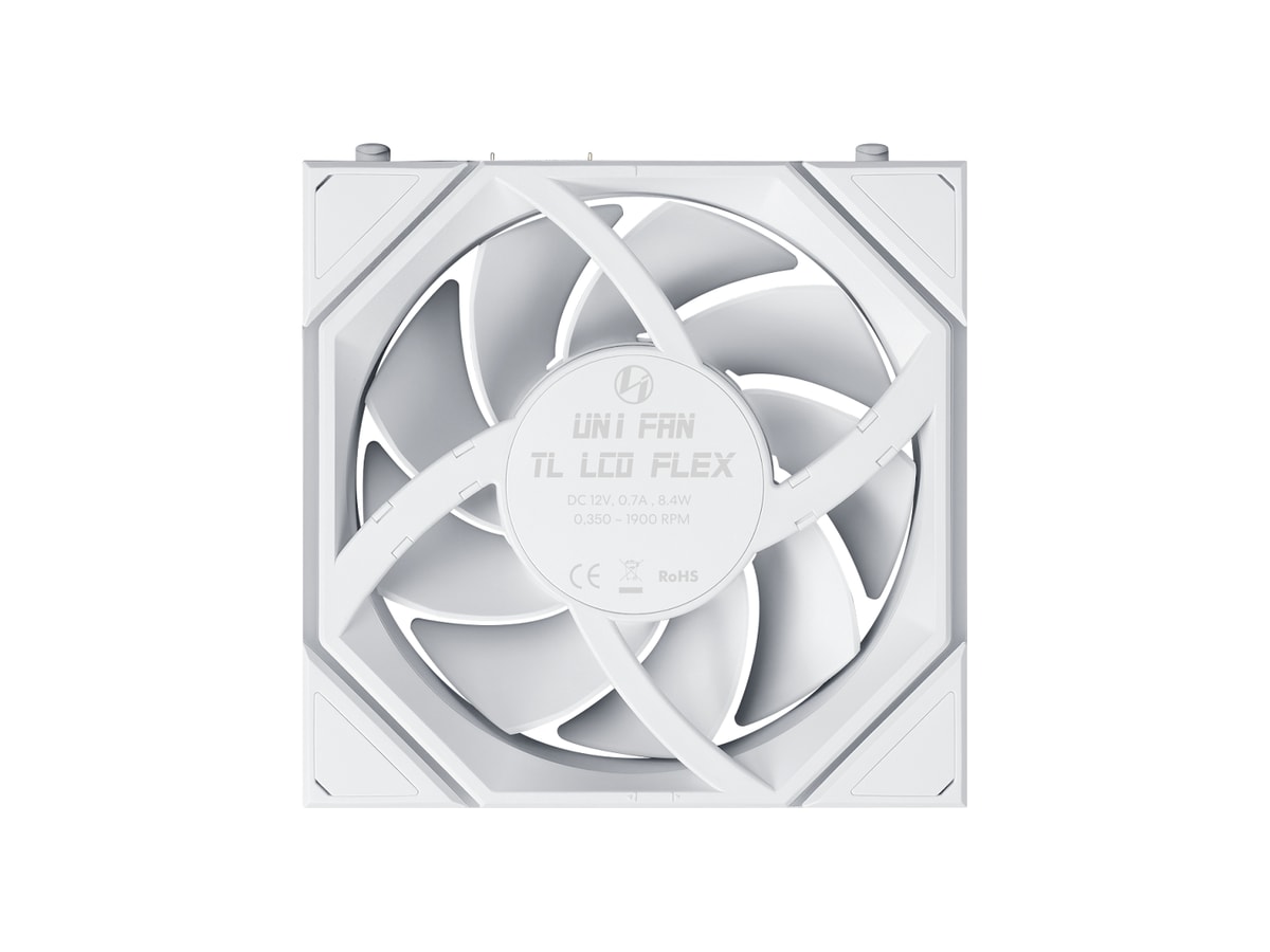 Lian Li UNI FAN TL LCD FLEX 2.4GHz ARGB Wireless 120mm Reverse Fan - White (1-Pack) thumbnail 3