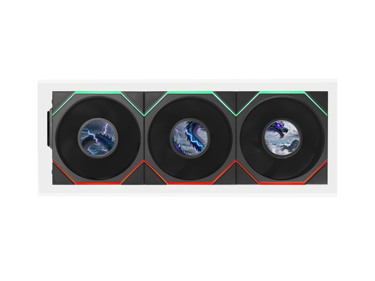 Lian Li UNI FAN TL LCD FLEX 2.4GHz ARGB Wireless 120mm Reverse Fan - Black (3-Pack)
