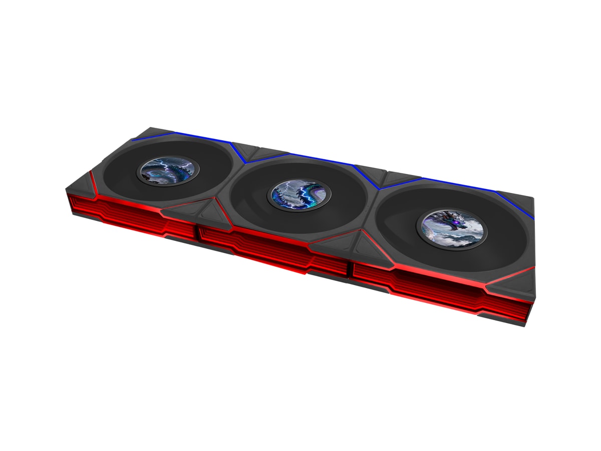 Lian Li UNI FAN TL LCD FLEX 2.4GHz ARGB Wireless 120mm Reverse Fan - Black (3-Pack) thumbnail 2