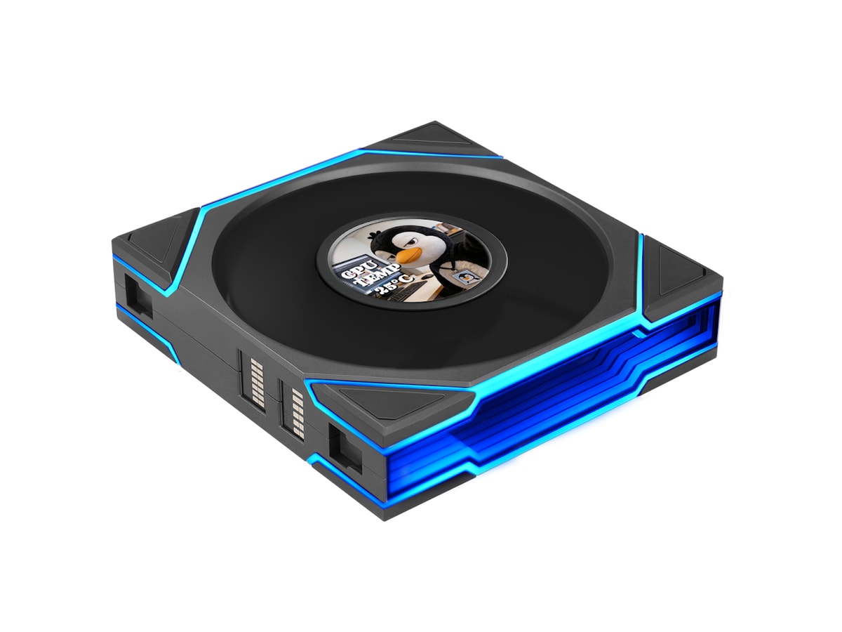 Lian Li UNI FAN TL LCD FLEX 2.4GHz ARGB Wireless 120mm Reverse Fan - Black (1-Pack) thumbnail 2
