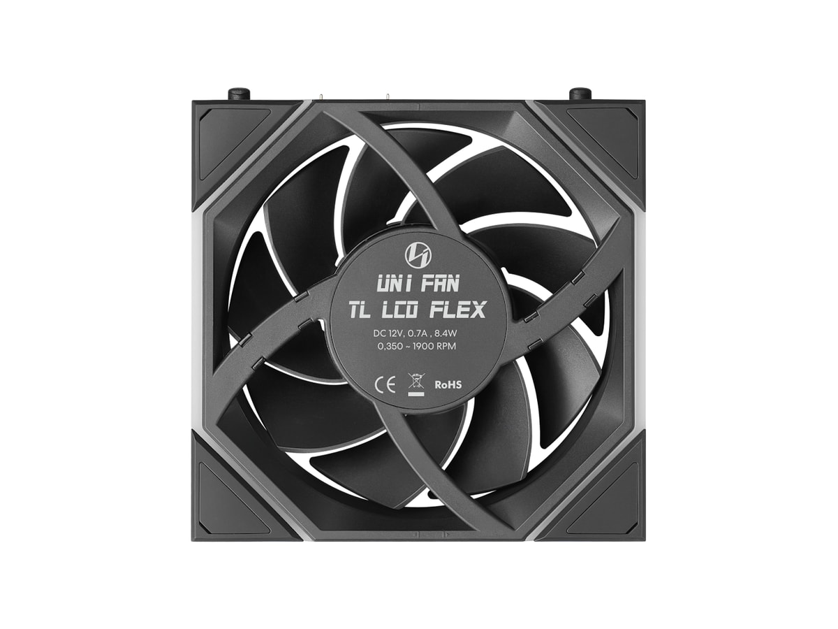 Lian Li UNI FAN TL LCD FLEX 2.4GHz ARGB Wireless 120mm Reverse Fan - Black (1-Pack) thumbnail 3