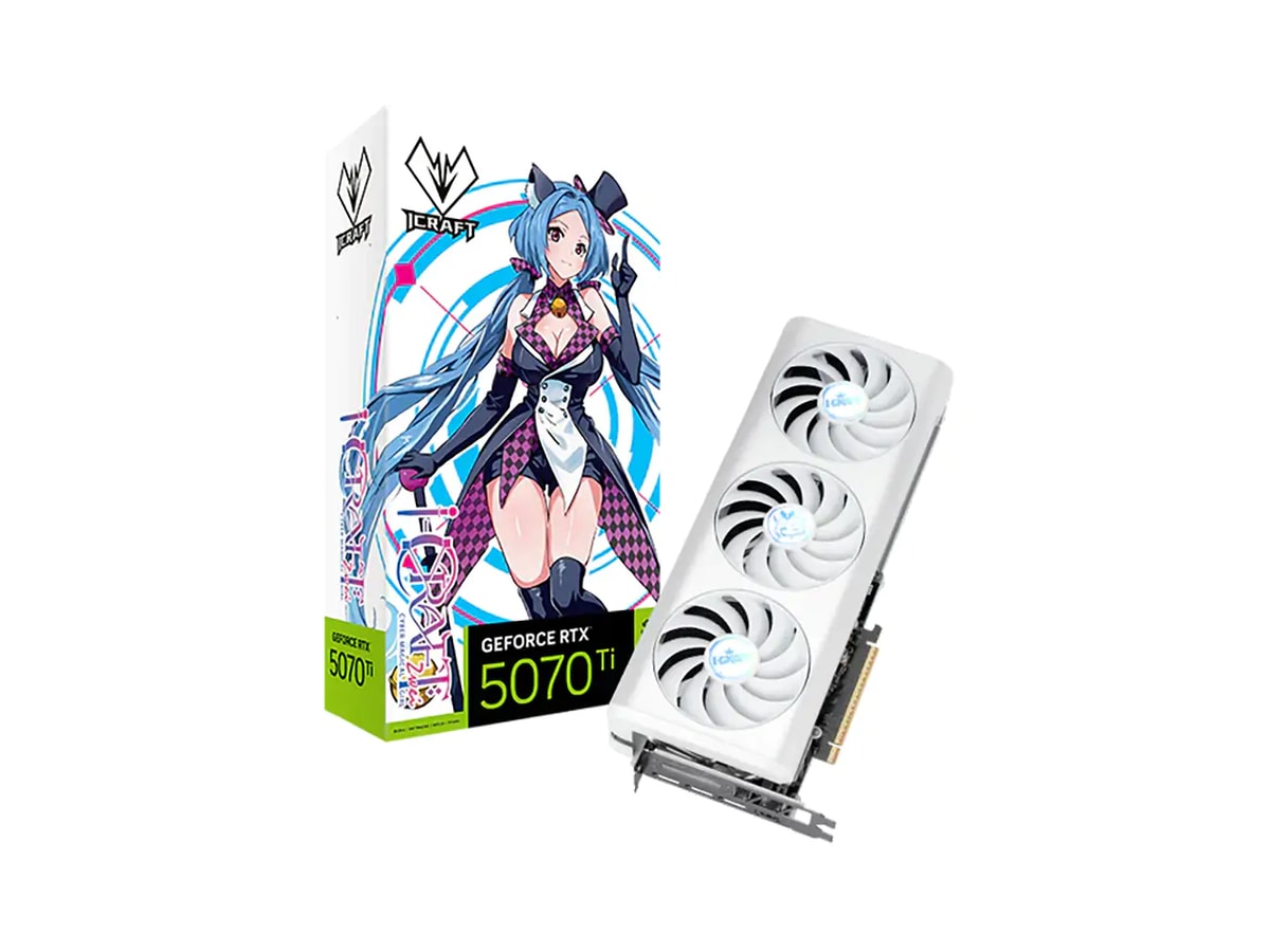 MAXSUN iCraft AIGA GeForce RTX 5070 Ti OC 16GB Graphics Card - White