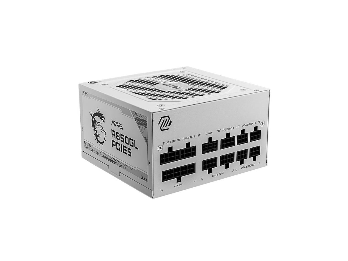 MSI MAG A850GL PCIE5 WHITE PCIe 5.0 850W 80+ Gold Fully Modular Power Supply