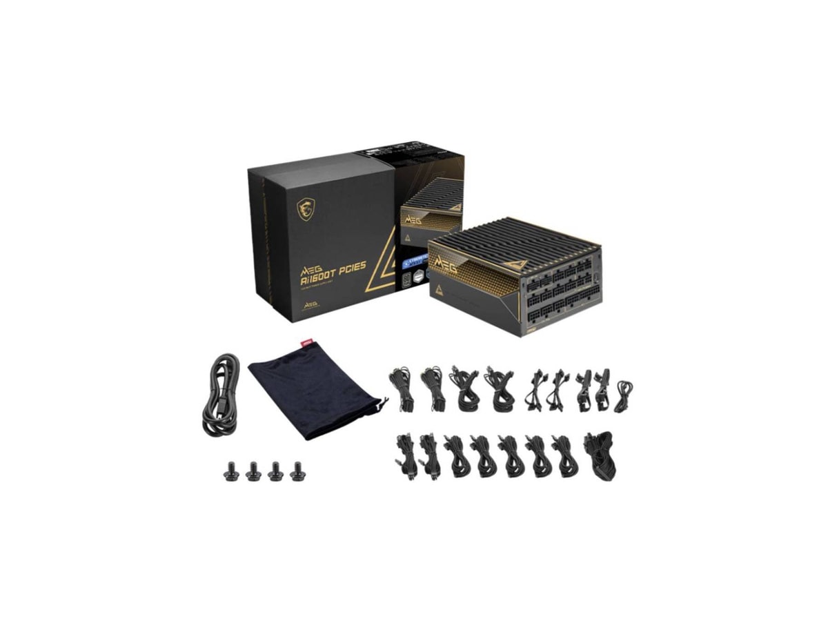 MSI MEG 1600w 80+ Titanium PCIE5.1 Fully modular ATX Power Supply thumbnail 5