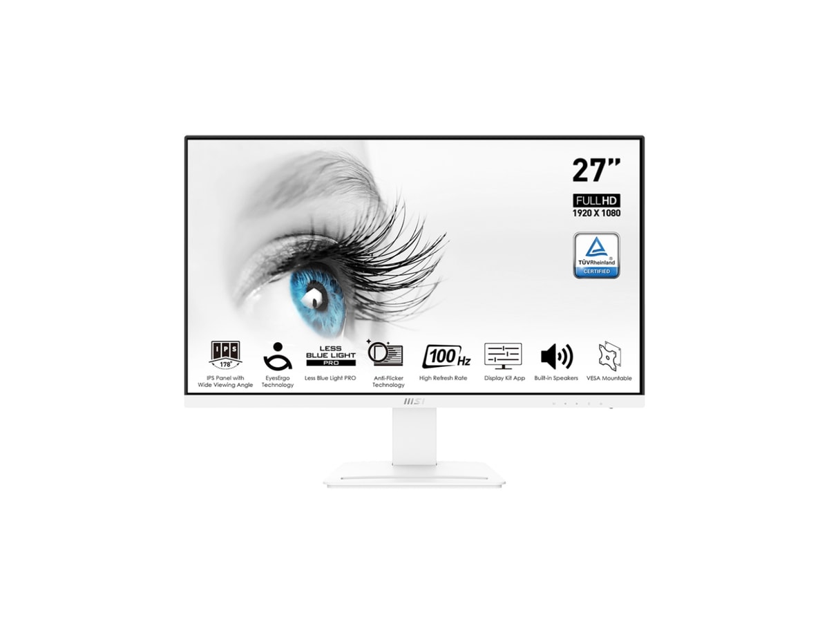 MSI PRO MP273AW 27” FHD IPS 100Hz 1ms Business Monitor - White
