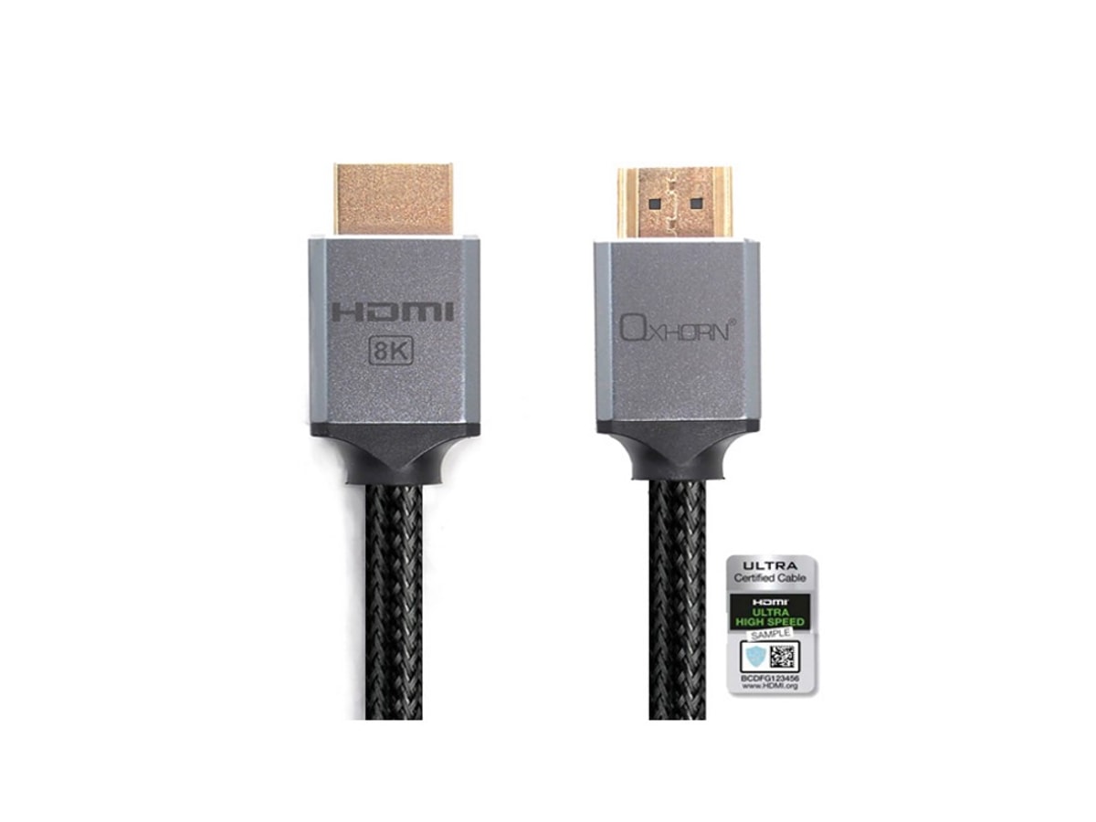 Oxhorn HDMI2.1 8K@60Hz 3D Ultra Certified Ethernet Aluminum Header Cable 1.8m Male to Male